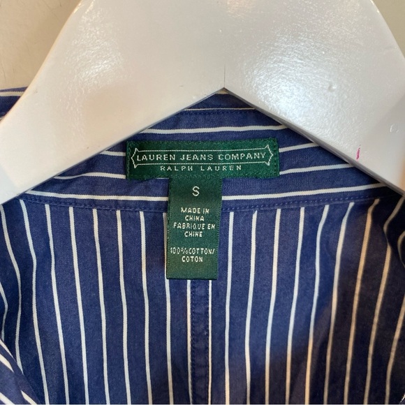 Lauren Jeans Company Shirt Dress Women Small Vertical Stripe Button Down Preppy - Picture 4 of 7